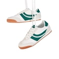 thumbnail image 4 of LUCKY STEP Retro Sneakers Thin Sole Lace up Lightweight Casual Shoes,White&Green,Womens, 4 of 6