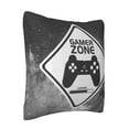 thumbnail image 2 of ZICANCN Gamer Zone Gray Sign Decorative Throw Pillow Covers, Bed Couch Sofa Decorative Knit Pillow Covers for Living Room Farmhouse, 12"x12", 2 of 8