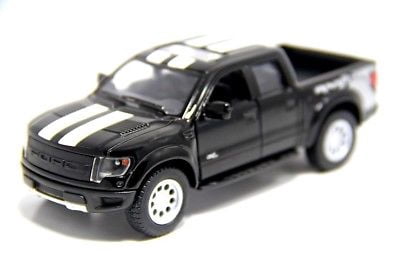 4 PC Set 5" Kinsmart 2013 Ford F-150 SVT Raptor Stripes 1:46 Diecast Model Truck