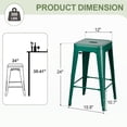 thumbnail image 6 of VINEEGO 24 Inches Metal Bar Stools High Backless Stackable Stools Indoor-Outdoor Counter Stools Set of 4 (Green), 6 of 7