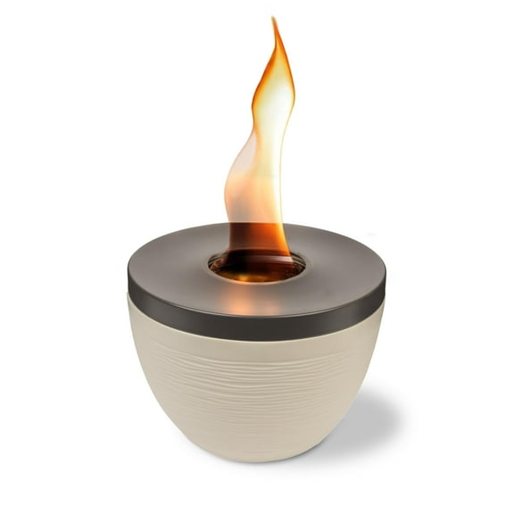 Sterno Tabletop Fire Pit Small Smokeless Mini Fireplace for Indoor Outdoor Patio & Balcony Decor, Tabletop Fireplace 6.5" x 5" - Cocoa & Sand