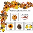 thumbnail image 3 of ¡Campaña con descuento!Pendículo de hoja de arce de otoño de 6,1 pies, vid colgante artificial, girasol de otoño, guirnalda de bayas Punkin, decoración para boda, Acción de Gracias, 3 of 6