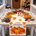 thumbnail image 3 of Fall Pumpkin Maple Leaf Table Runner, Linen Look Seasonal Table Decor, for Thanksgiving Harvest Dining Table Decor, 3 of 4