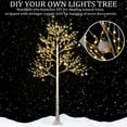 thumbnail image 6 of Lighted Birch Tree Set of 3, BTMWAY 4ft 5ft 6ft Indoor Decorative Birch Tree with Warm White Lights, Pre-lit Lighted White Christmas Tree Lights for Party/Wedding/Decor, Total 650pcs Lights, 6 of 10