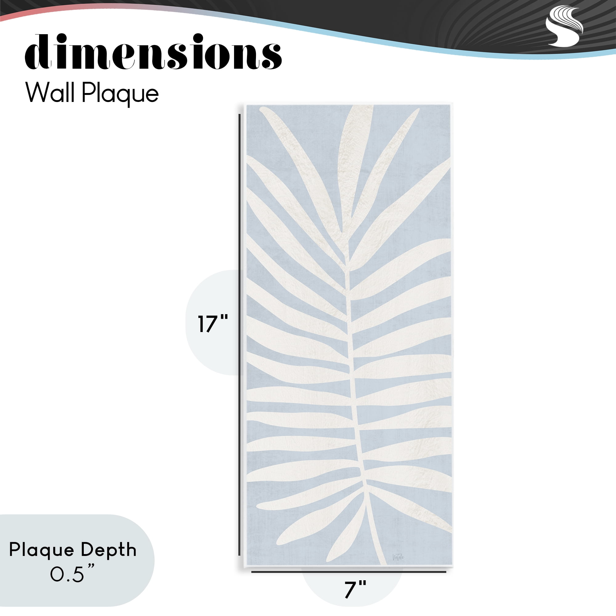 Stupell Industries Leaf Silhouette on Sky Blue Wall Plaque Art, design by Natalie Carpentieri