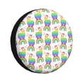 thumbnail image 1 of Fotbe Rainbow Llama Funda de Llanta de Repuesto con Estampado, Engrosada, Ajuste Universal para Jeep, Remolque, RV, SUV, Camión-14 inch, 1 of 6