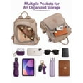 thumbnail image 5 of Gustave Backpack Purse for Women Anti-Theft Travel Convertible Backpack Shoulder Bag Nylon Waterproof Casual Daypack Satchel Handbag "Apricot", 5 of 9