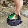 thumbnail image 3 of Cubo de agua al aire libre 8.5L Senderismo Portátil Portátil Passilable Bolsa de lavabo Pesca Contenedor de mochilero reutilizable con mango Azul Methold OD003560-02, 3 of 7