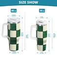 thumbnail image 6 of Yayeee 30oz Stainless Steel Tumbler with Straw and Handle Double-Wall Insulated Travel Water Bottle, Green and White Plaid Pattern, 6 of 8