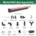 thumbnail image 5 of LONGRUN 35.4" Acrylic Waterfall Spillway with Multi-Color LED Lights, Outdoor Water Fountain Kit for Koi Pond, Garden & Patio Decor, 5 of 8