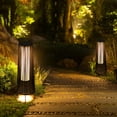 thumbnail image 3 of JT Morolux 2  PACK Solar Rattan Floor Lamp Outdoor, Waterproof LED Standing Lights, Handwoven Black Wicker Solar Patio Lamps for Garden, Porch, Yard, Deck, Lawn Decorations – Auto On/Off (Black), 3 of 5