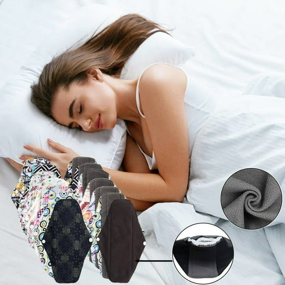 Xihbxyly Compresas Reutilizables, Absorbentes de Fibra de Carbón, Cómodas y a Prueba de Fugas, Ecológicas, Suaves y Transpirables, Ideales para Viajes y Uso Diario, Incluye Bolsa Impermeable de Poliu