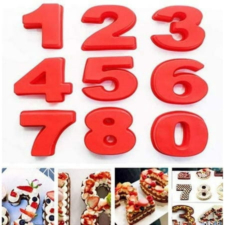 

Visland Silicone Number Cake Mold 0-8 DIY Baking Cake Mould Tools for Fruit Cake Wedding Valentine s Day Party Anniversary Birthday Red