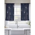 thumbnail image 5 of Navy Blue Sheer Curtains 54 Inch Length 2 Panels Set - Light Filtering Window Treatments, Spring Flora Rod Pocket Semi Curtains for Living Room/Bedroom/Kitchen Décor, 104"W x 54"L, 5 of 7