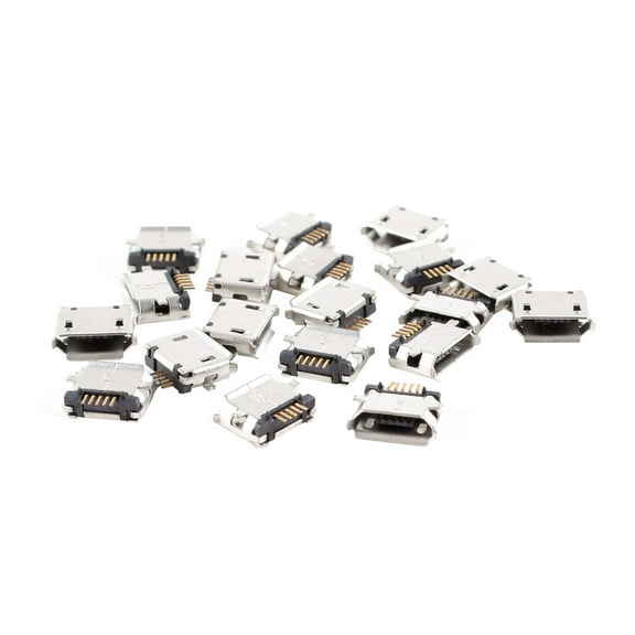 Unique Bargains 20pcs Female Micro USB Type B 5-Pin Surface Mount Device SMT Socket 180 Degree PCB Jack connector
