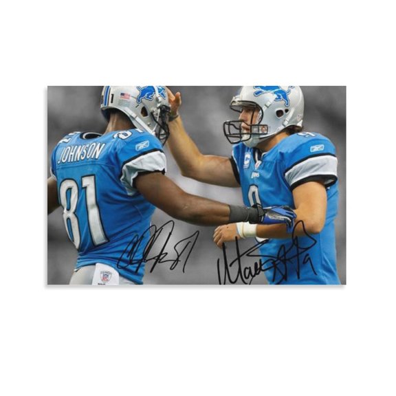 Matthew Stafford Signed Poster Painting On Canvas Wall Art Poster Scroll Picture Print Living Room Walls Decor Home Posters 16x24inch(40x60cm)