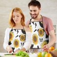 thumbnail image 5 of Black White Cow Pattern Sunflower Apron-Garden Aprons for Women with Pockets-Cotton Linen Waterproof Kitchen Cooking Gardening Aprons Adjustable for Kitchen,Cooking,BBQ and Salon 33x27 Inch, 5 of 7