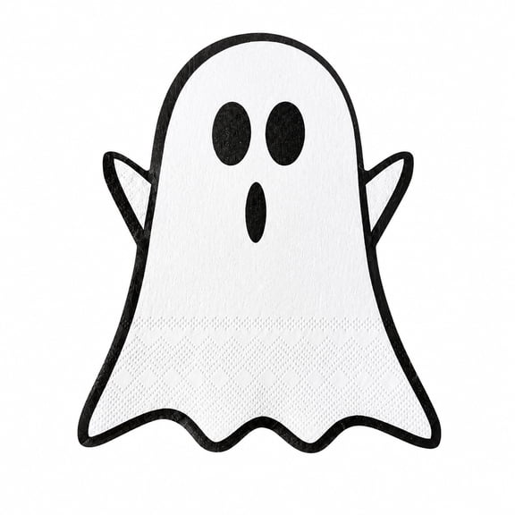 AURIGATE Set of 20 Halloween Ghost Face Tissue, Paper 6.29x5.71 in Shaped Napkins for Party Table Festive Decoration