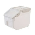 thumbnail image 2 of ibasenice Dog Food Storage Container Beige Airtight Plastic Bin for Dry Food and Rice, 2 of 8