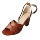 thumbnail image 2 of Zapatos de tacón grueso de tacón medio de piel sintética a la moda para damas, sandalias de verano, talla 35-43 Wmkox8yii shjk7720, 2 of 9