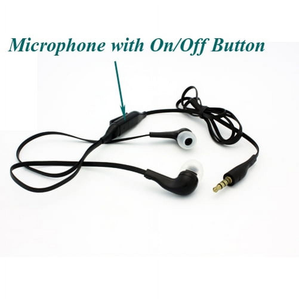 Compatible With Google Pixel 3a XL - Black Leather Side Case w Sound Isolating Handsfree Headset Earphones Earbuds w Mic