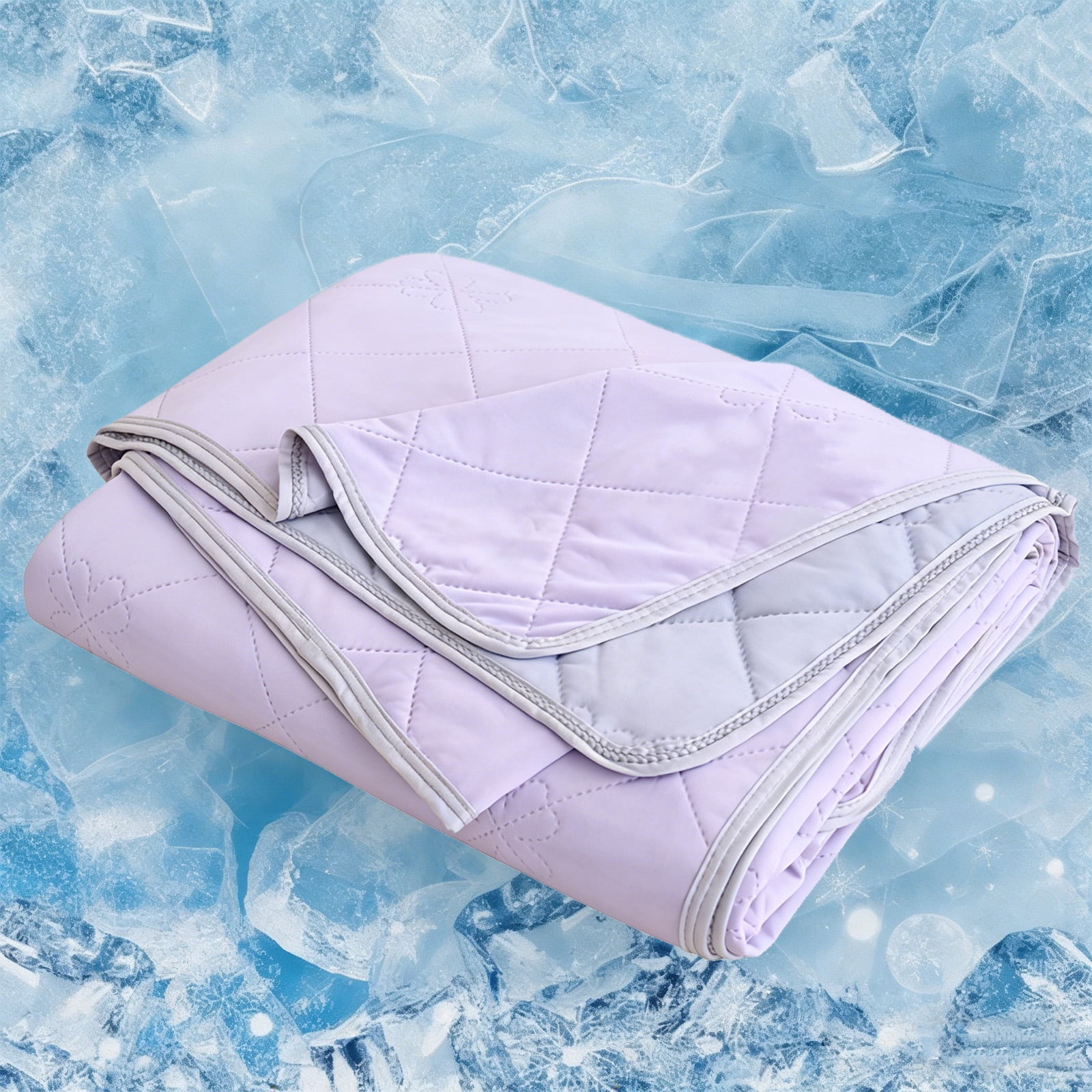 ROSEKIND Cooling Comforter for Hot Sleepers, OEKO-TEX Certified Lightweight Blanket, Soft & Breathable Cooling Quilt, 80x90in, Iced Lavender