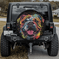 thumbnail image 2 of Lotusprinthandmade Cute Bulldog Funny Colorful Art Spare Tire Cover Without Backup Camera Hole 6 Sizes, 2 of 8
