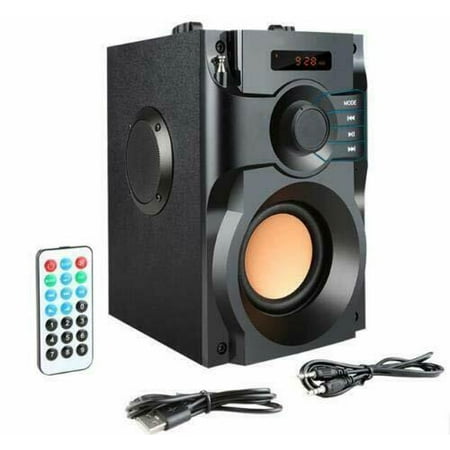 Portable 10W Bluetooth Speaker Subwoofer Heavy Bass Wireless  Speaker MP3 Player Support Remote Control FM Radio TF Card LCD Display for Home Party Phone Computer PC Easy