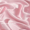 thumbnail image 2 of Seasonwood Satin Sheet Set, Queen, Silky Bed Sheets, 4 Pieces,Pink, 2 of 7