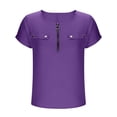 thumbnail image 6 of Womens Half Zip Up T-Shirts, Short Sleeve Shirts for Women Summer Fashion Solid Color V Neck Tshirts Tops with Pockets, 6 of 6