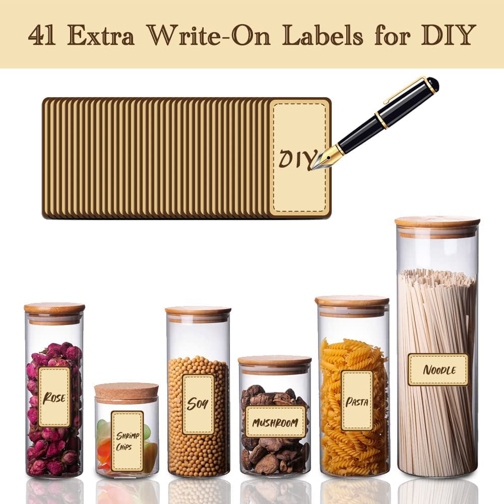 240 Pcs Spice Jar Labels, Does't Include Jars,184 Preprinted 56 Extra Write-On Labels for DIY, Waterproof, Oil Resistant, No Residue Herb Seasoning