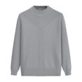 thumbnail image 7 of ManxiVoo Elegant Stand Collar Knit Sweater For Women Semi High Neck Lightweight Pullover Long Sleeve Soft Layering Staple XXXL Size Grey, 7 of 7