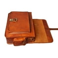 thumbnail image 4 of 18" Brown Leather Crossbody Bag With Large Pocket., 4 of 5