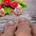 thumbnail image 4 of 1.75 Carat Cushion Cut Morganite Engagement Ring Wedding Ring Promise Ring 10k Rose Gold Claw Prong Stacking Band Anniversary Gift, 4 of 6