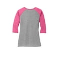 thumbnail image 6 of District Made Ladies Perfect Tri 3/4 Sleeve Raglan-S (Fuchsia Frost/ Grey Frost), 6 of 6