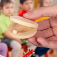 thumbnail image 3 of 4pcs Wood Castanets Wooden Percussion Instrument Portable Castanets Beginners Musical Instruments, 3 of 8