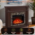 thumbnail image 6 of HZWDD 45" Electric Fireplace with Mantel, Fireplace Heater Freestanding, Realistic Stacked Stone Surround with Remote Control Timer LED Flame, 6 of 7