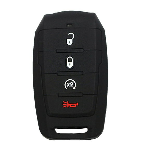Dobrev 4 Button Silicone Cover Keyless Entry Fob Case Skin Protector Holder for Dodge Ram 1500 2019 2020 2021 Smart Remote Control Key  black