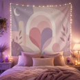 thumbnail image 2 of Moon Stars Heart with Divided Vertically Into Soft, Mystical Fantasy for Space Lovers, Galaxy Room Decor, Valentine'S Day Gift, Tapestry Wall Hanging for Bedroom and Dorm, 2 of 7