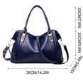 thumbnail image 3 of HCBY Large Capacity Tote Bag for Women, 14.2x9.8x5.9 in, Soft PU Leather Handbag with Detachable Shoulder Strap, Multi-Color, 3 of 7