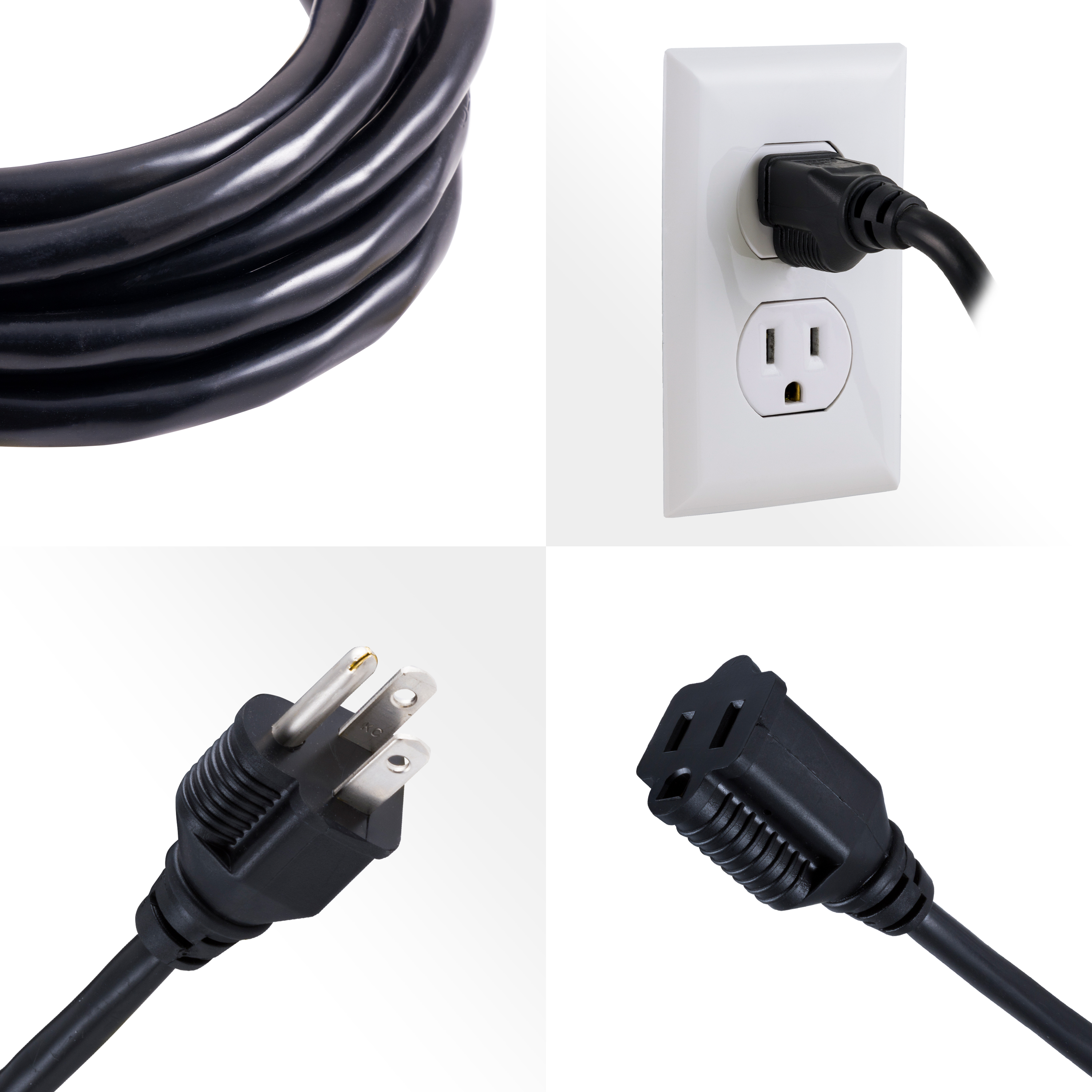 GE 15 ft Outdoor Extension Cord, 1 Outlet, Black, 36824 - image 2 of 7