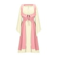 thumbnail image 6 of Wyobmus Women's Medieval Renaissance Dress 2 Pcs Victorian Dress Fashion Retro Off-The-Shoulder Gothic Midi Dress with Front Open High Waist Lace Up Clothes Pink, 6 of 6