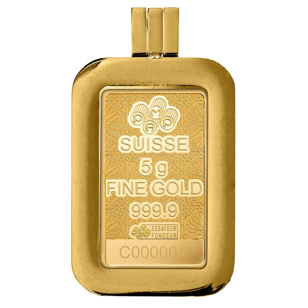 5 Gram PAMP Suisse Arabian Falcon Gold Bar .9999 Fine (w/ Frame)