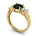 thumbnail image 2 of Clara Pucci 14K Yellow Gold 1.5ct Onyx Three-Stone Ring for Women, 2 of 8