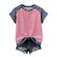thumbnail image 4 of Camiseta de Moda de Verano de Color Sólido de Cuello Redondo de la Camiseta de la Mujer de Manga Corta de la Camiseta de la Camiseta de la Camiseta de la Camiseta de la Camiseta de la Camiseta de la, 4 of 7
