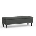 thumbnail image 5 of 52" Upholstered Storage Bench with Nailhead Trim in Dark Gray, 5 of 8