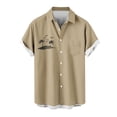 thumbnail image 2 of Blusa y camisa de manga corta con cuello vuelto para hombre, estilo casual, con cuello estampado, manga corta, botones, moda, cárdigan con bolsillo, blusa de poliéster para hombre, 2 of 4