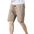 thumbnail image 3 of YOIAVAIOY Men's Casual Shorts Pull On Elastic Drawstring Short Lightweight Casual Summer Beach Shorts Khaki M, 3 of 9