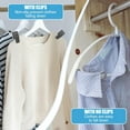 thumbnail image 4 of 50 Pcs Hanger Clips for Hangers,Plastic Baby Hanger Clips,White Finger Clips,Pant Hangers Clips,Strong Pinch Grip Clips for Skirt Pants Clothes Hangers (White), 4 of 7