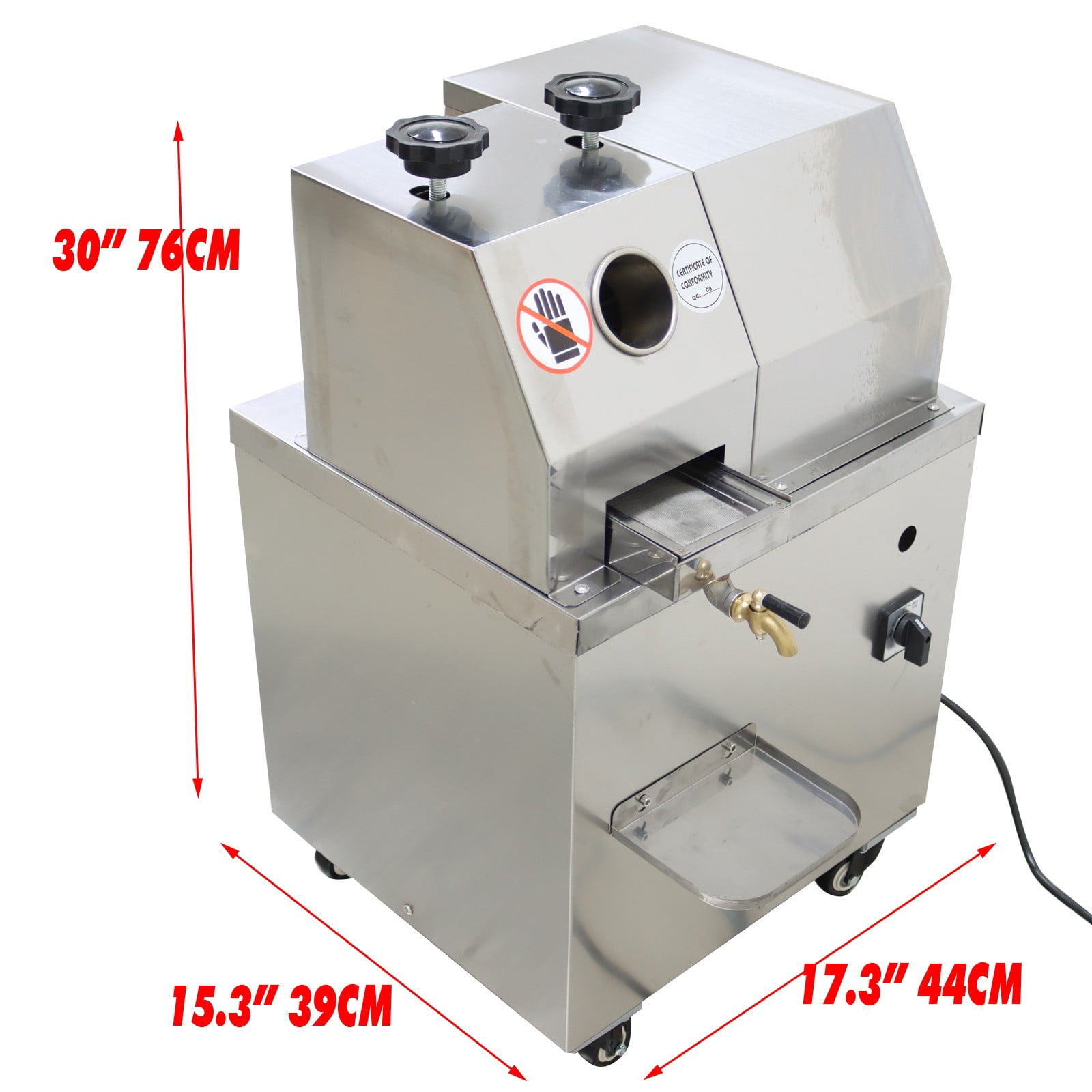 Vertical 3-Roller Sugarcane Juicer Sugar Electric Cane Juice Extractor Sugarcane Juice Machine